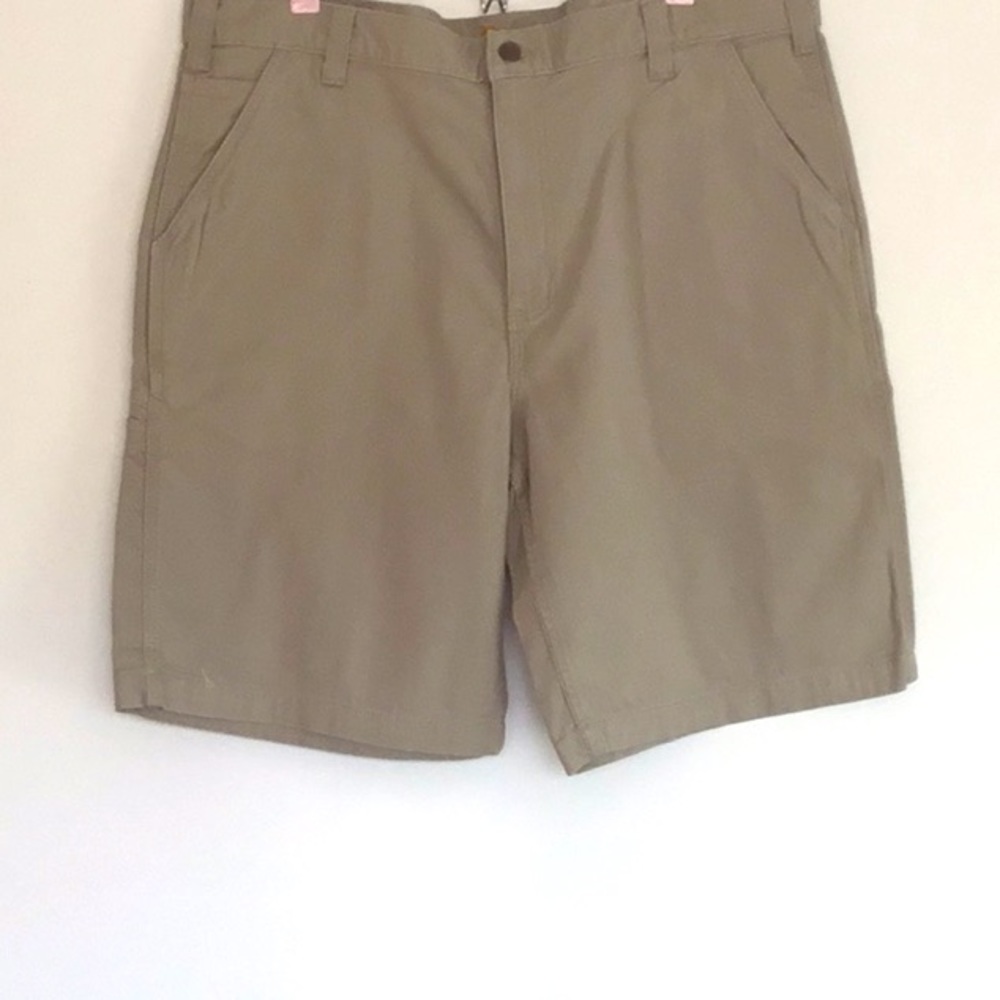 Carhartt Men’s Cotton Shorts, Tan/Khaki, Size 40. Pockets Relaxed Fit